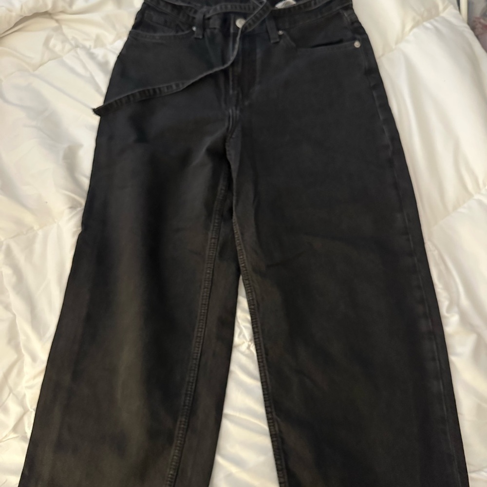 H&M Baggy Black Wide-Leg Jeans